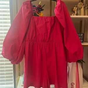 NWOT - Anthropologie Pink Mini Romper